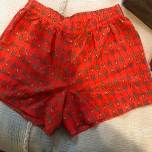 Super cute Arrow orange polyester shorts!!!